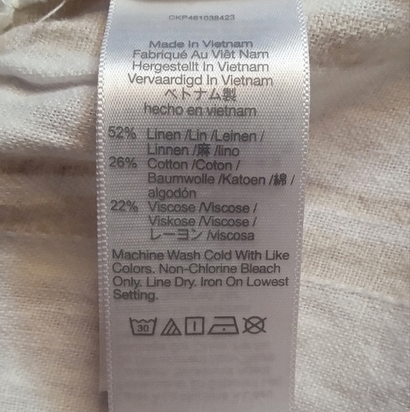 Madewell Paper Bag Tie Waist Linen Blend Subtle Stripe Shorts Tan Size Small - Picture 7 of 10